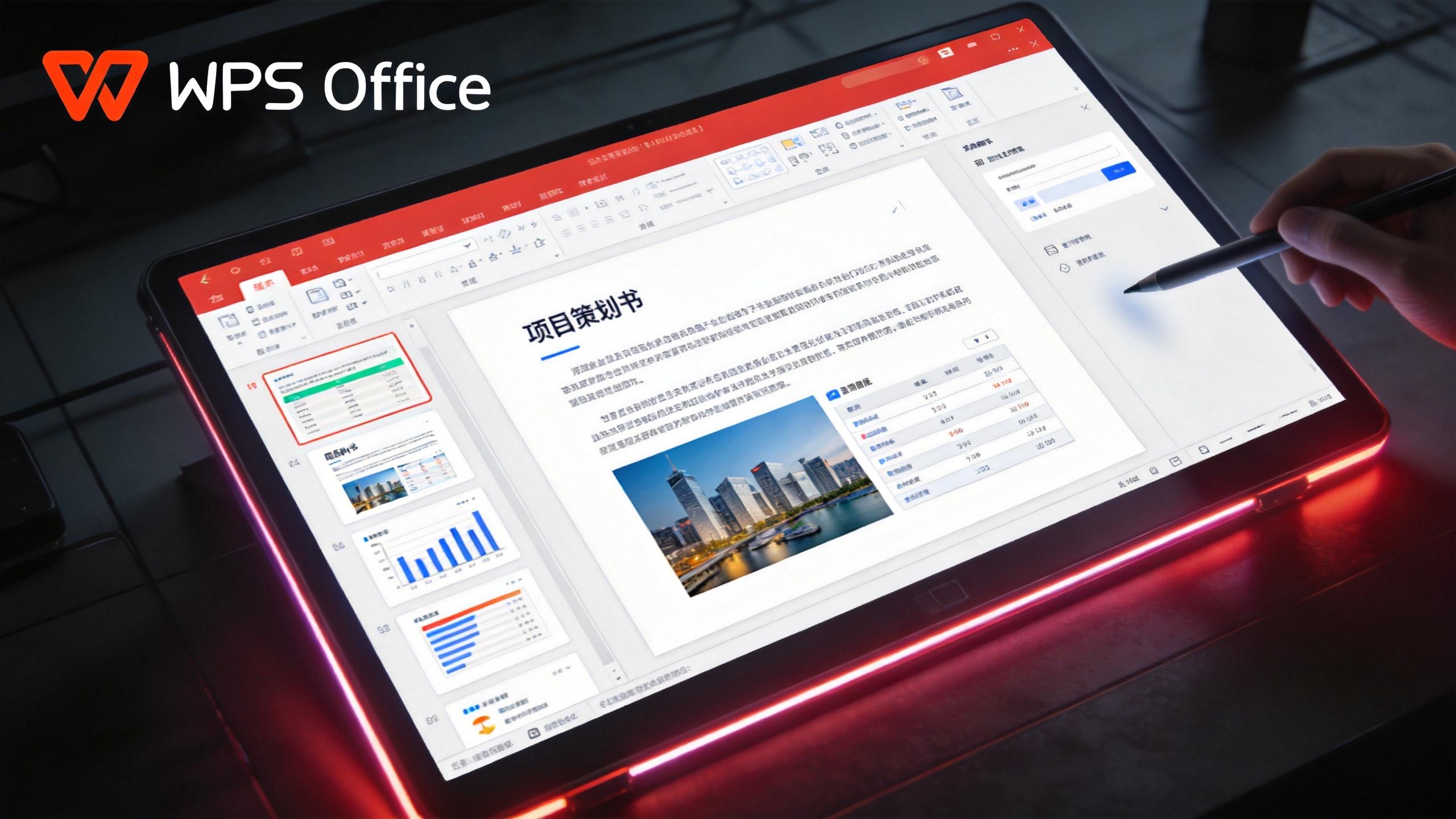 WPS Office 文档编辑界面 - 支持丰富的排版和图文混排